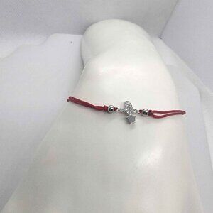 Sterling Silver 925 Catus Design with Red String Bracelet